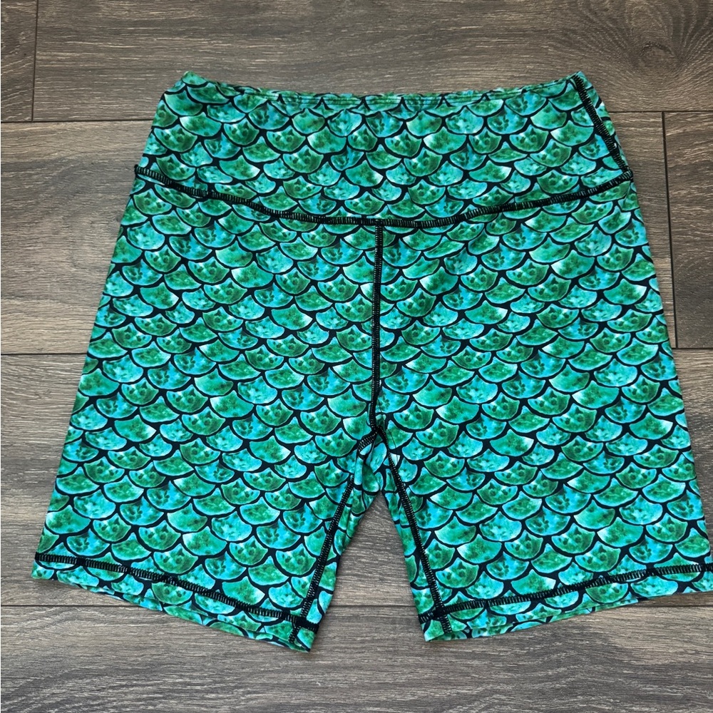 Green Mermaid Scale Shorts